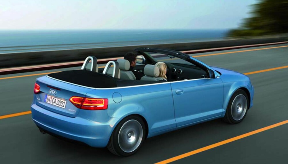 Den åpne Audi A3 får sterk familielikhet med de øvrige Audi-modellene. Den åpne Audi A3 får sterk familielikhet med de øvrige Audi-modellene.
