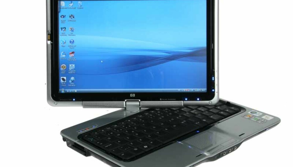 UNIK: Pavilion tx1250 er en helt unik bærbar PC der skjermen kan snus 180 grader og legges ned slik at maskinen kan brukes som en elektronisk notatblokk.