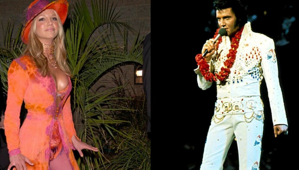 CELEBRE ANTREKK: Nå kan du sikre deg dette antrekket til Britney Spears og en av Elvis Presleys hvite dresser