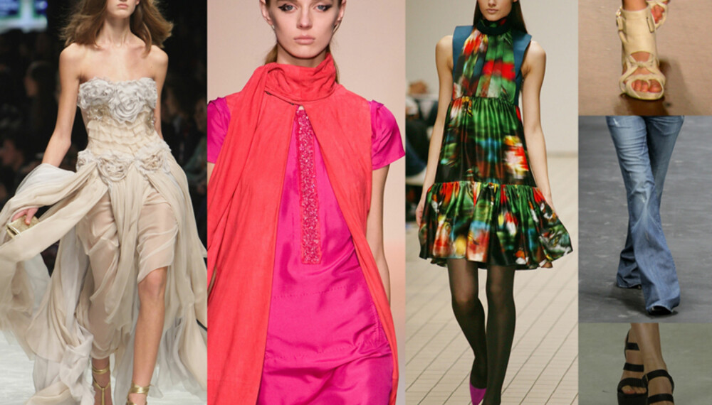 Flagrende, bohemske kjoler, slengbukser, blomstertrykk, romersandaler, platåsko og kombinasjonen rosa/oransje - noen av trendene denne våren. (Foto: WireImage)