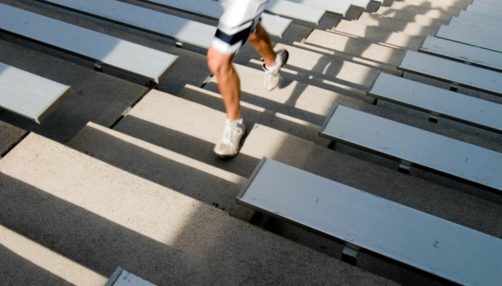 Løping i trapper gir stram rumpe og er råbra fettforbrennende trening.