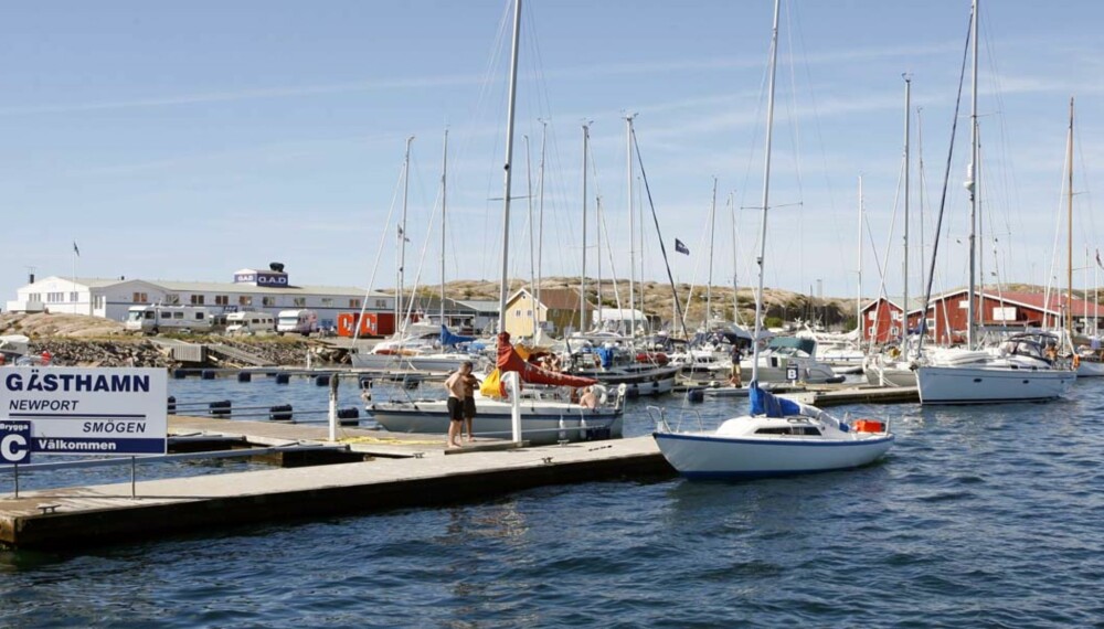I Newport i Smögen var det masse plass - for båter på inntil 30 fot...