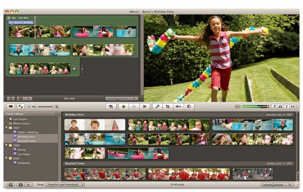 iMovie er en av mange programmer som ligger med nye Mac-er i pakken iLife.