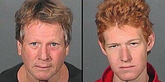 TATT FOR BESITTELSE: Ryan O'Neal og sønnen Redmond ble arrestert onsdag for å ha vært i besittelse av narkotika.