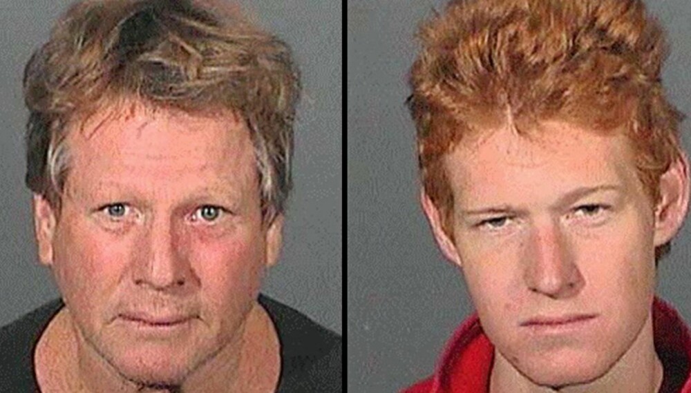 TATT FOR BESITTELSE: Ryan O'Neal og sønnen Redmond ble arrestert onsdag for å ha vært i besittelse av narkotika.