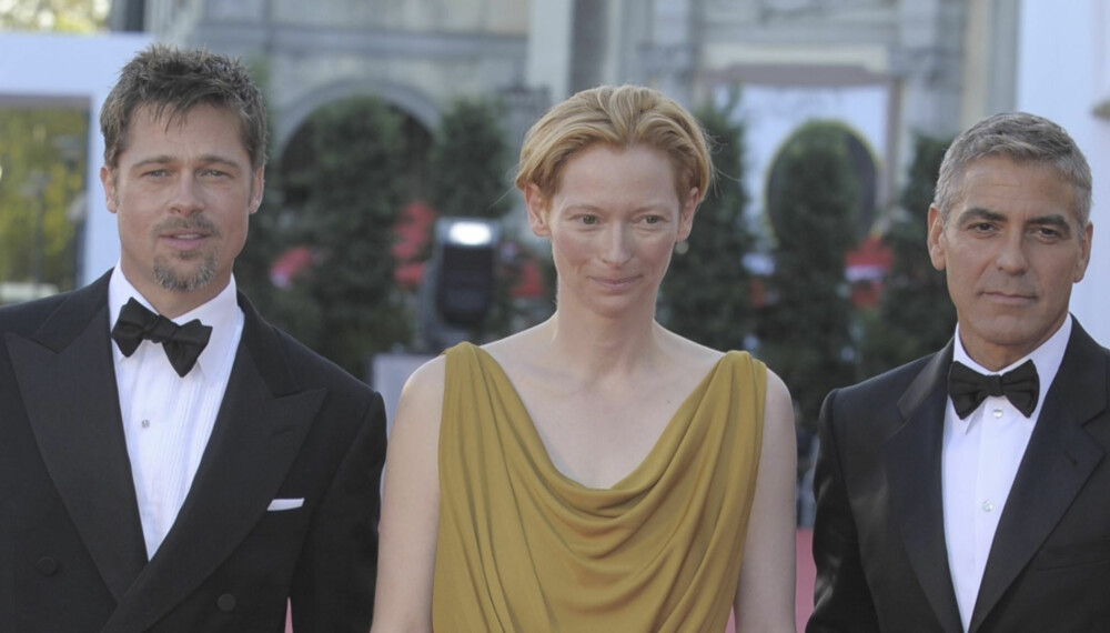 Brad Pitt, Tilda Swinton og George Clooney stilte opp på den røde løper under filmfestivalen i Venezia.