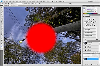 Å endre penselstørrelse er en av småtingene som har blitt gjort enda mer effektivt i Photoshop CS4.