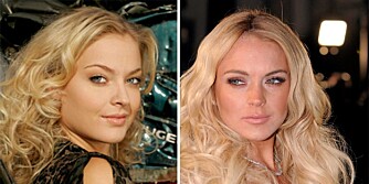 LIKE VAKRE: Lindsay Lohan og Charlotte Thorstvedt er til forveksling like -men det er utenpå.