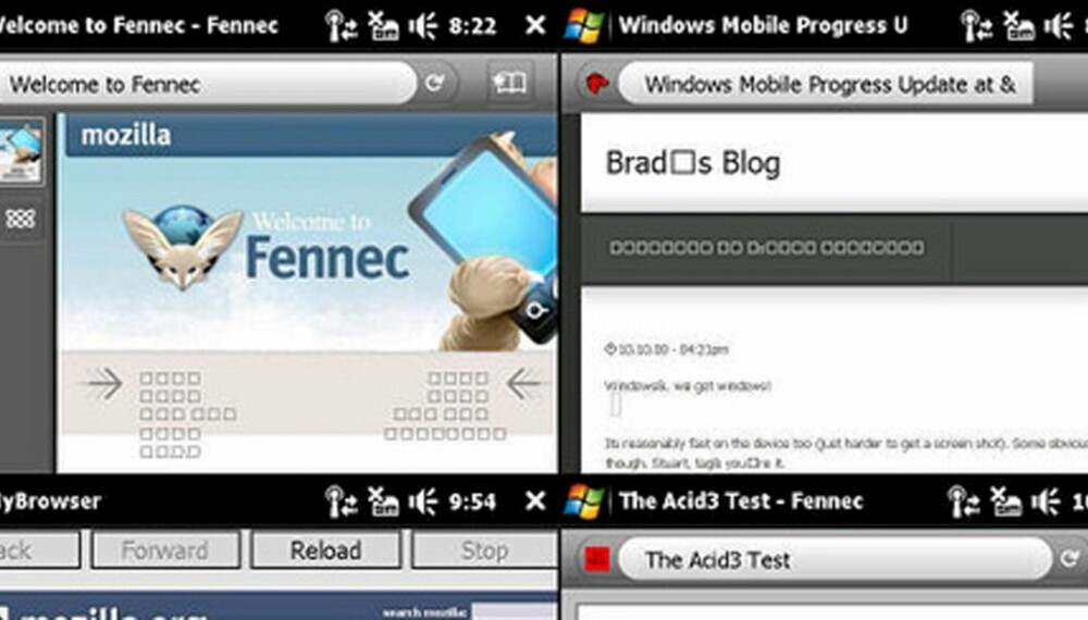 SNART MOBIL: Firefox for mobilen kommer i 2010. Dette er de første skjermbildene.