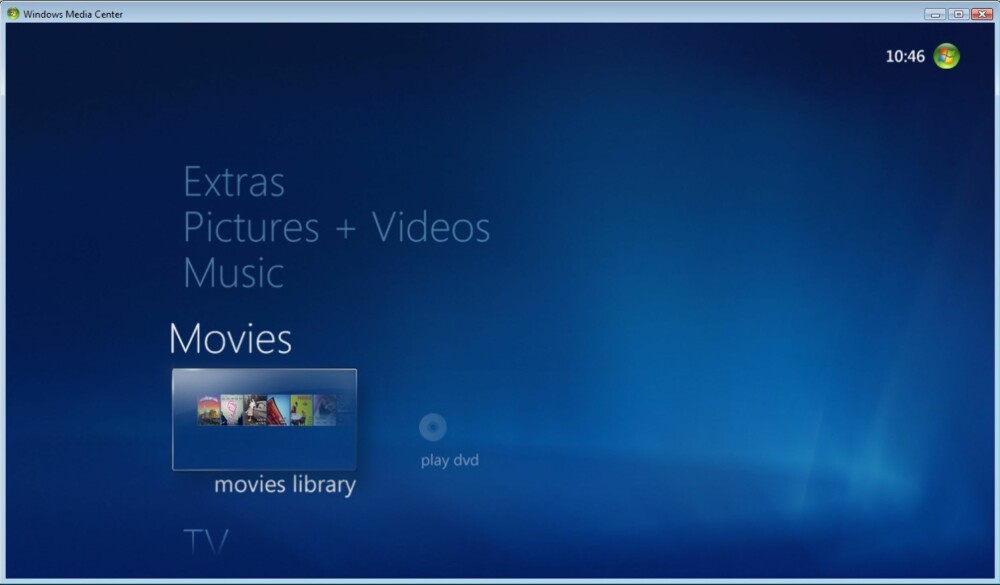 MEDIA CENTER: Windows Media Center har fått en liten oppdatering av utseendet, og noen nye praktiske funksjoner.