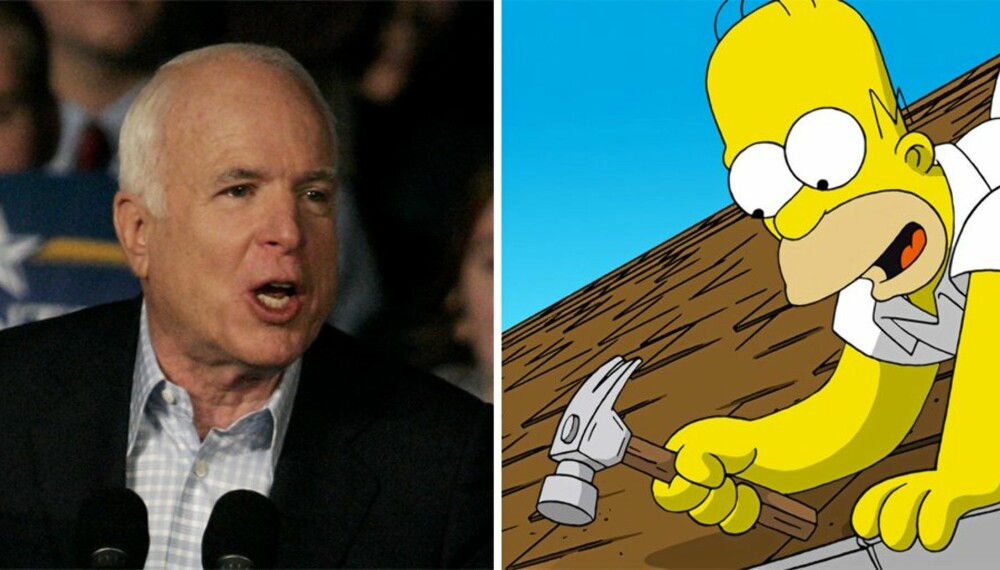 Valgkampmedabrbeiderne til John McCain raser mot The Simpsons etter at Homer i helgens episode framstilte Det republikanske partiet som valgfuskere.