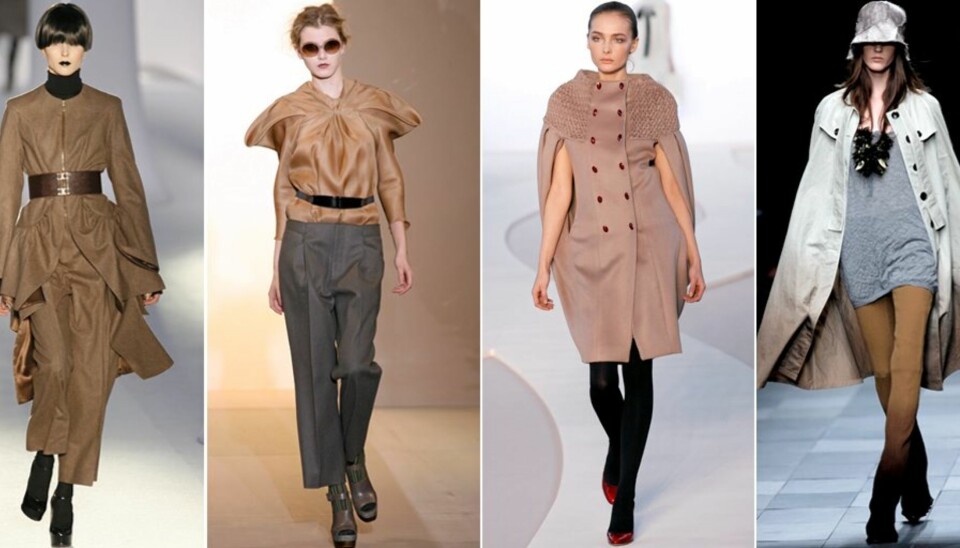 NATURLIG: YSL, Marni, Valentino og Burberry Prorsum lot seg inspirere av naturens fargepalett i sesongens kolleksjon.