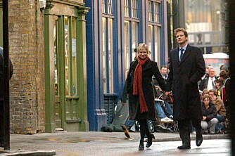 BRIDGET JONES: En ikke så ukjent film er spilt inn på Borough Market i London. Her en scene med Renee Zellweger og Colin Firth - selvfølgelig fra Bridget Jones.