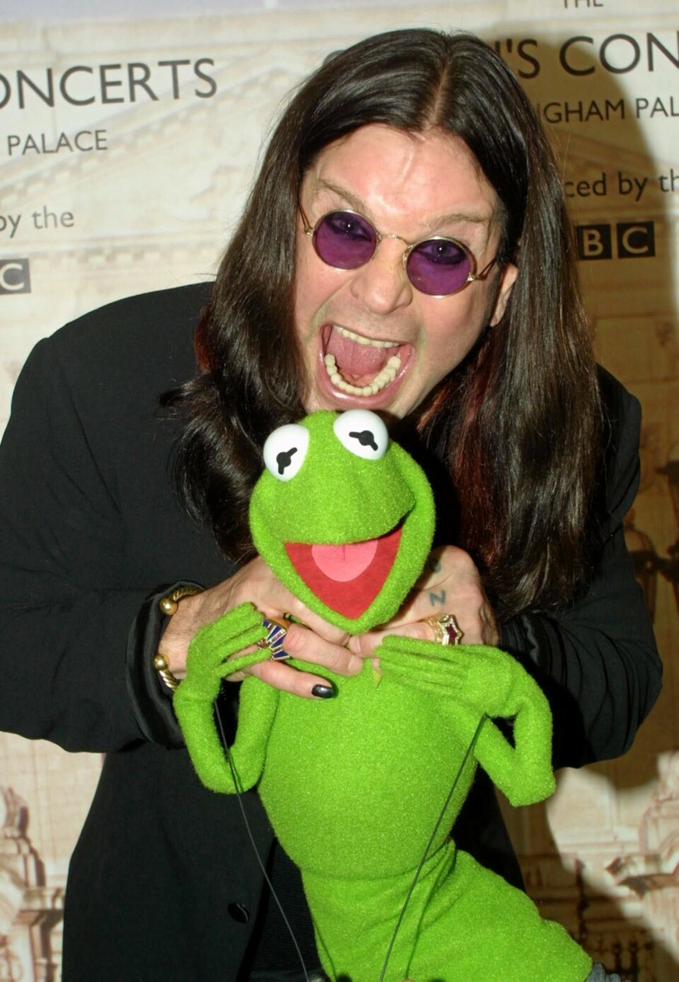 Heyyy, Ozzzy. Jeg er ikke en flaggermus!!! En skrekkslagen Kermit fra Muppet Show møtte Ozzy.