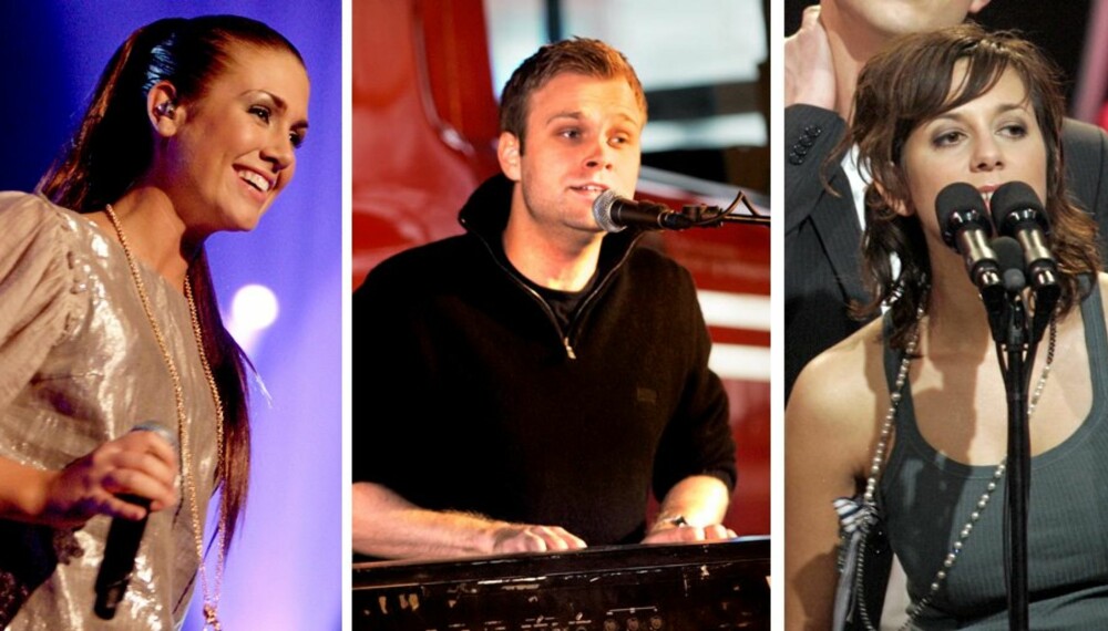 STJERNER: Tone Damli Aaberge, Christian Ingebrigtsen og Simone Larsen er blant bidragsyterne i Melodi Grand Prix 2009.