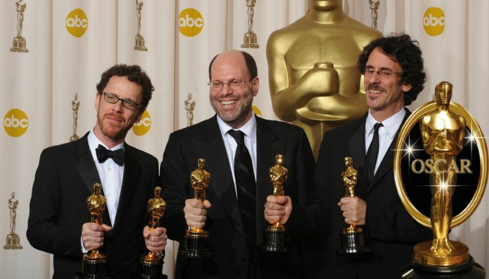 Ethan og Joel Coen sammen med produsent Scott Rudin