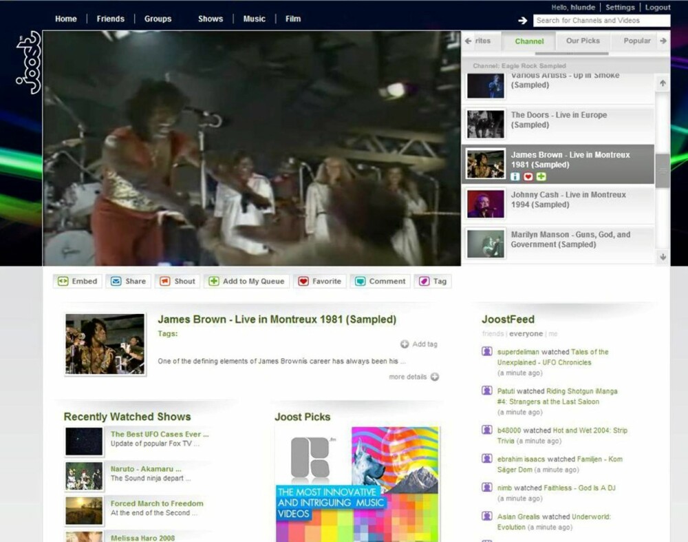 JUKEBOX: Mange av gratis-TV-tjenestene på nettet fungerer mer som videojukebokser, der du kan finne frem gamle musikkopptak og -videoer av for eksempel James Brown. JUKEBOX: Mange av gratis-TV-tjenestene på nettet fungerer mer som videojukebokser, der du kan finne frem gamle musikkopptak og -videoer av for eksempel James Brown.