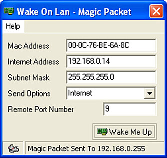 VEKKEKLOKKE: Et klikk på «Wake Me Up» vekker opp den aktuelle PC-en.