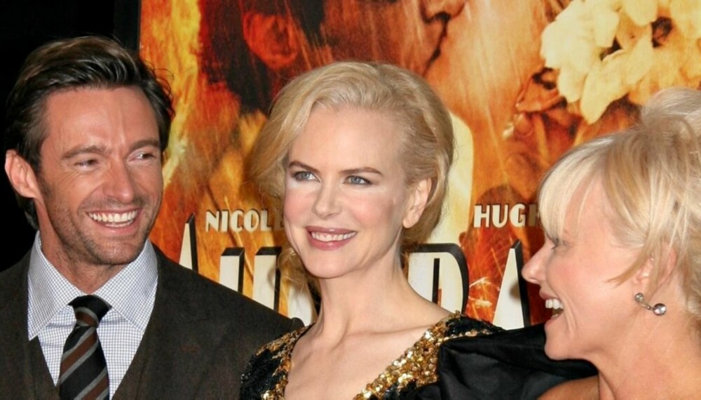 FINE VENNER: Hugh Jackman på premiere med venninneparet Nicole Kidman og Deborra-Lee Furness.