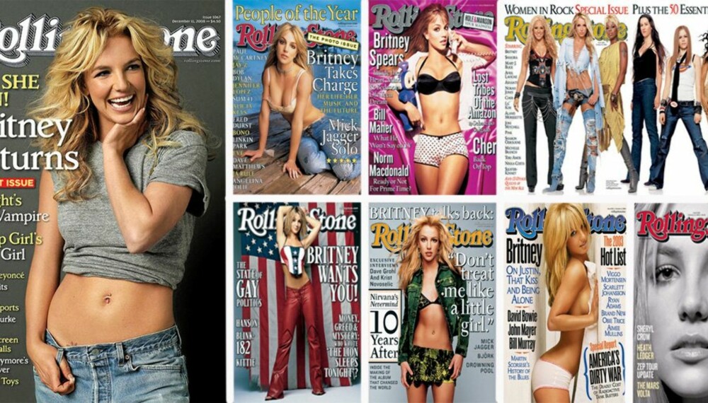 Britney har prydet forsiden av Rolling Stone hele åtte ganger siden starten på sin karriere for 10 år siden.