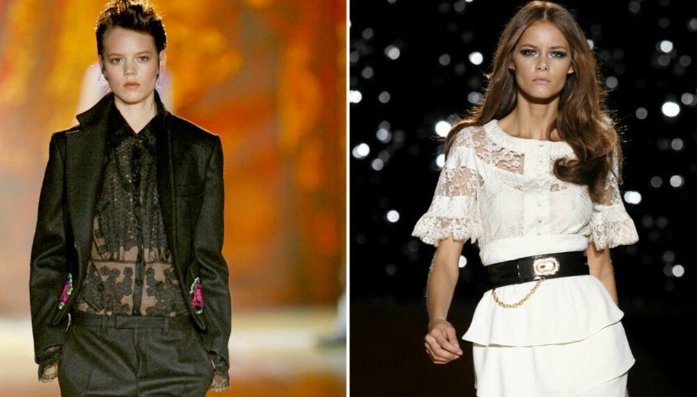 SVART ELLER HVITT: Roberto Cavalli gikk for en androgyn stil, mens Alice Temperley var mer uskyldig og sexy. SVART ELLER HVITT: Roberto Cavalli gikk for en androgyn stil, mens Alice Temperley var mer uskyldig og sexy.