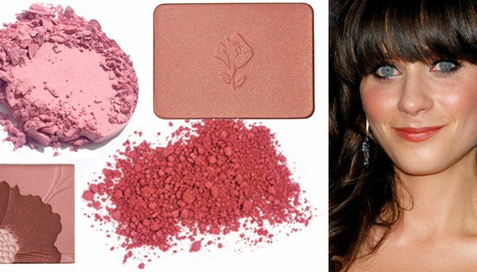 Zooey Deschanel med blussende kinn.