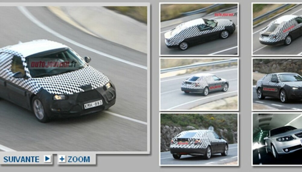 AVSLØRT: Franskje L'Auto Journal mener de har avslørt Saabs neste 9-5-modell i Spania. Ut fra bildene tyder mye på at de har rett.
