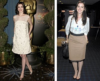 TYNNERE: Anne Hathaway har blitt tynnere etter karrieren skøt fart