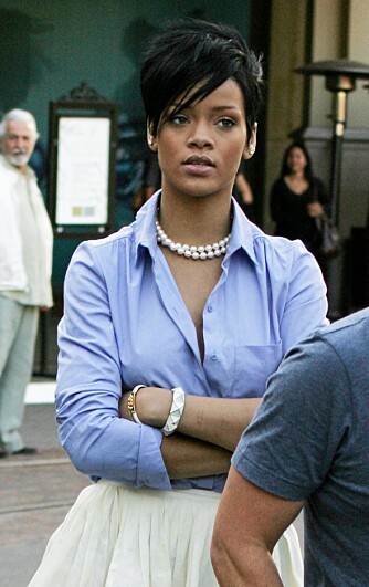 OFFERET: Rihanna fikk gjennomgå av kjæresten sist uke.