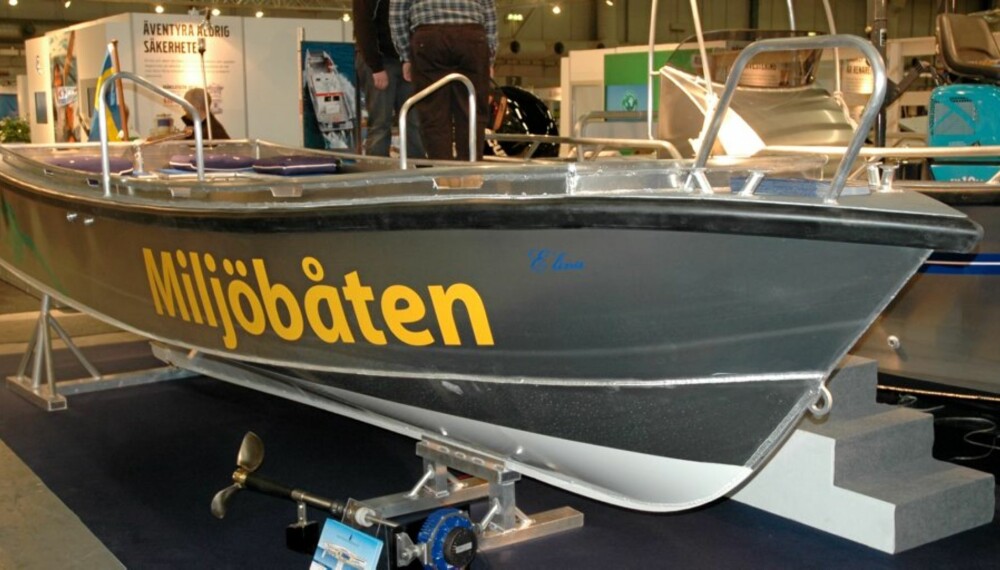 UKJENT PRODUSENT: Det finske firmaet Oy Weldmec AB har bygget denne båten av resirkulert aluminium.