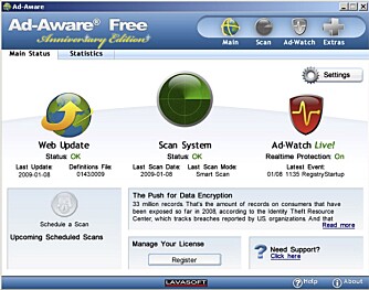 BESKYTTELSE: Ad-Aware og SpyBot er to nyttige program som holder det meste av plagsomme spion- og reklameprogrammer unna PC-en din.