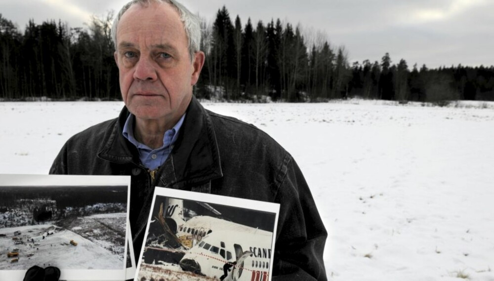GOTTRØRA ULYKKEN: Per Holmberg på ulykkesstedet hvor flyet han satt i krasjet - 15 år etter.