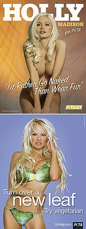 I BLONDT SELSKAP: Andre vakre damer som har frontet PETAs antipelskampanje er blant andre Holly Madison og Pamela Anderson.