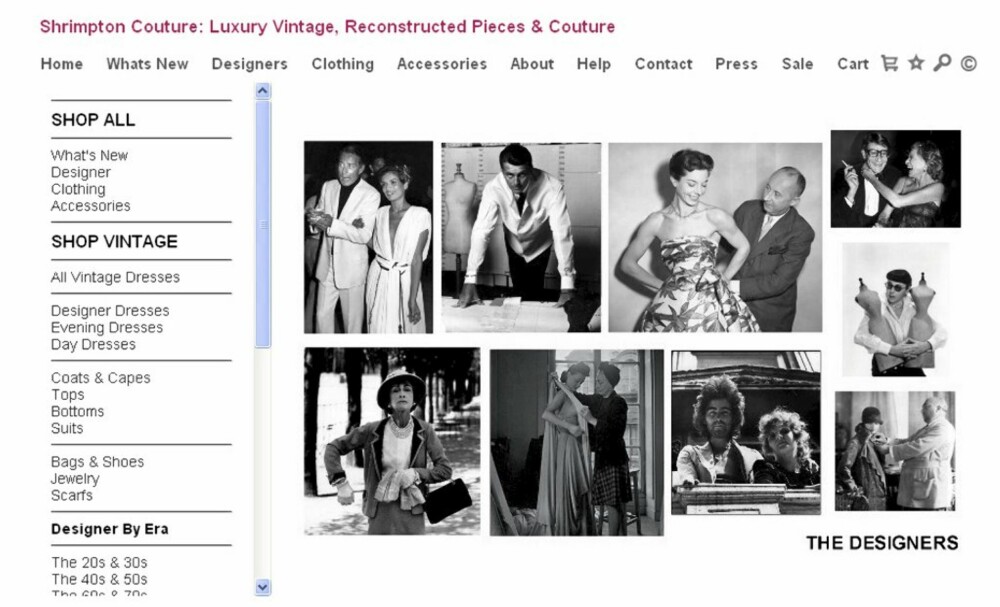 COUTURE: Jada, du finner designerklær og couture i bruktbutikker på nettet. Her fra Shrimptoncouture.com, en litt mer eksklusiv vintagebutikk.