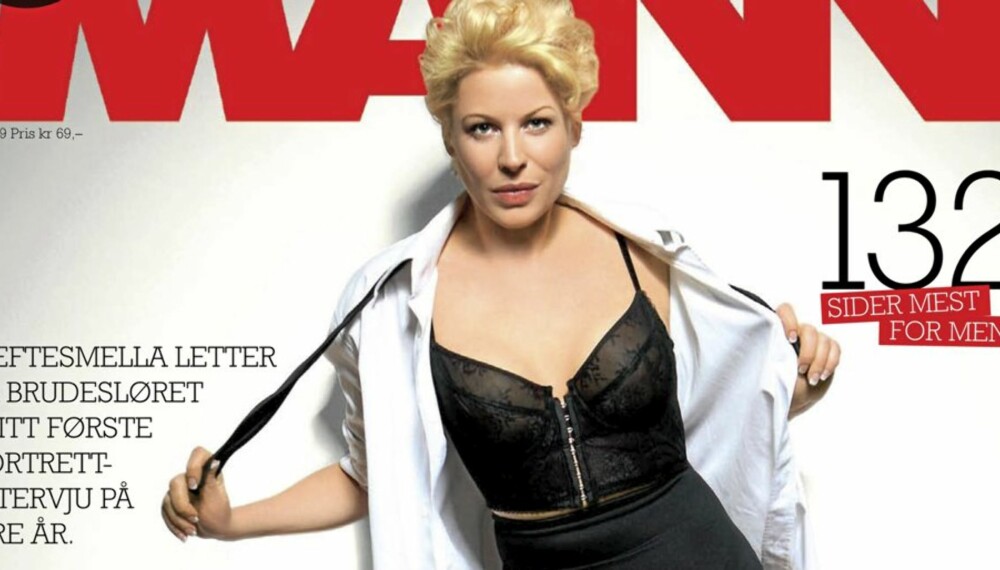 LETTKLEDD: En slank og sexy Anne-Kat. Hærland kaster klærne i magasinet Mann.