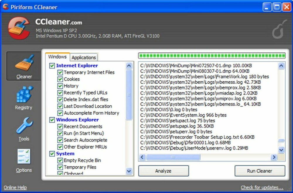 RENS REGISTERET: Programmet ccleaner dyprenser maskinens register og bidrar til bedre ytelse. (www.ccleaner.com)