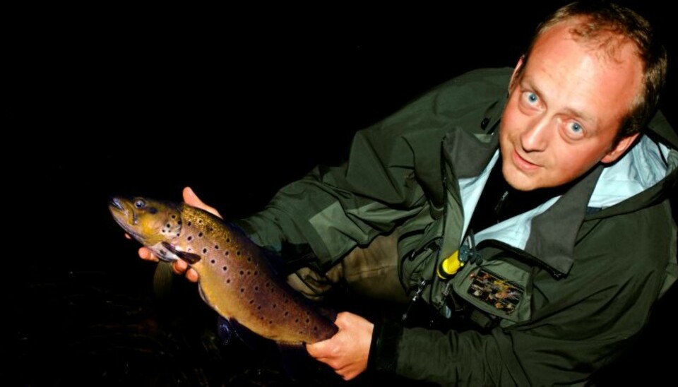 I NATTENS MULM OG MØRKE fikk fremmedkaren denne flotte ørreten. (Foto: Bjørn Mikael Pettersen)