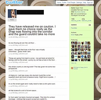 Den falske Twitter-profilen er blant annet utstyrt med toaletter i bakgrunnen.