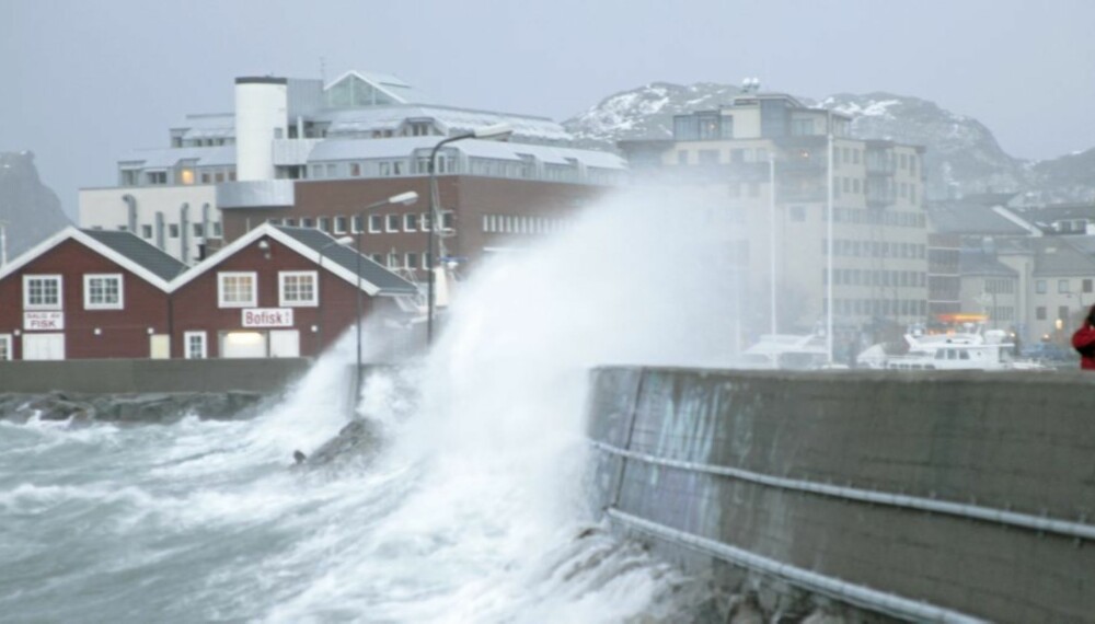 Storm ved småbåthavna i Bodø