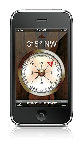 KOMPASS: Nye iPhone er blitt utstyrt med et digitalt kompass. KOMPASS: Nye iPhone er blitt utstyrt med et digitalt kompass.