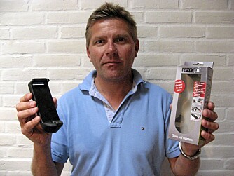 DEN GODE DANSKEN: Morten Kjeldsen har stor tro på sitt produkt, Razorpit, som forlenger Gillette-bladenes levetid med faktoren 10.