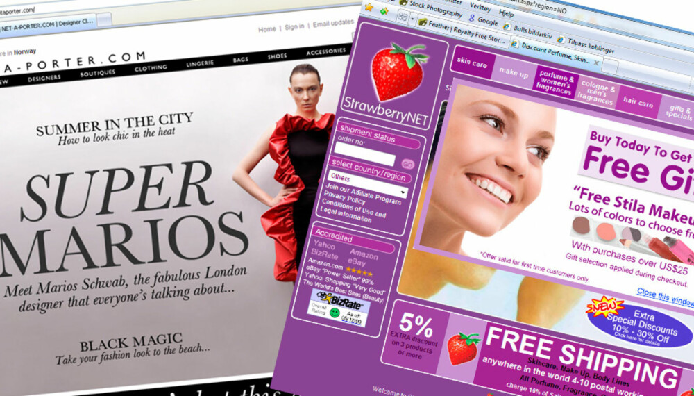 TO GODE: Net-A-Porter og Strawberrynet. TO GODE: Net-A-Porter og Strawberrynet.