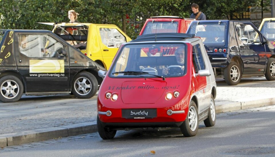 BUDDYFLOM: Elbilen Buddy, riktignok definert som motorsykkel, er en av mulighetene til fritt å bruke kollektivfeltet.