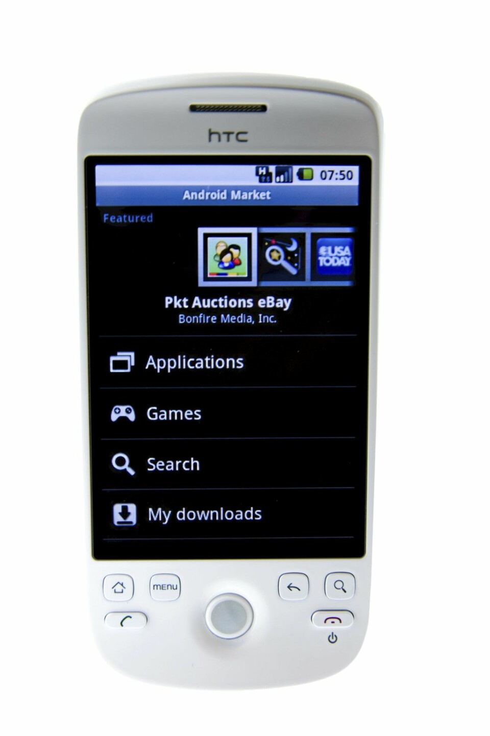 MARKEDSPLASSEN: På Andorid Markets finner du flust av programmer og tjenester du kan laste ned til din HTC Magic.