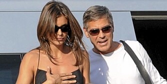 STILIG PAR: George Clooney og Elisabetta Canalis ankom den 66. filmfestivalen i Venezia mandag.