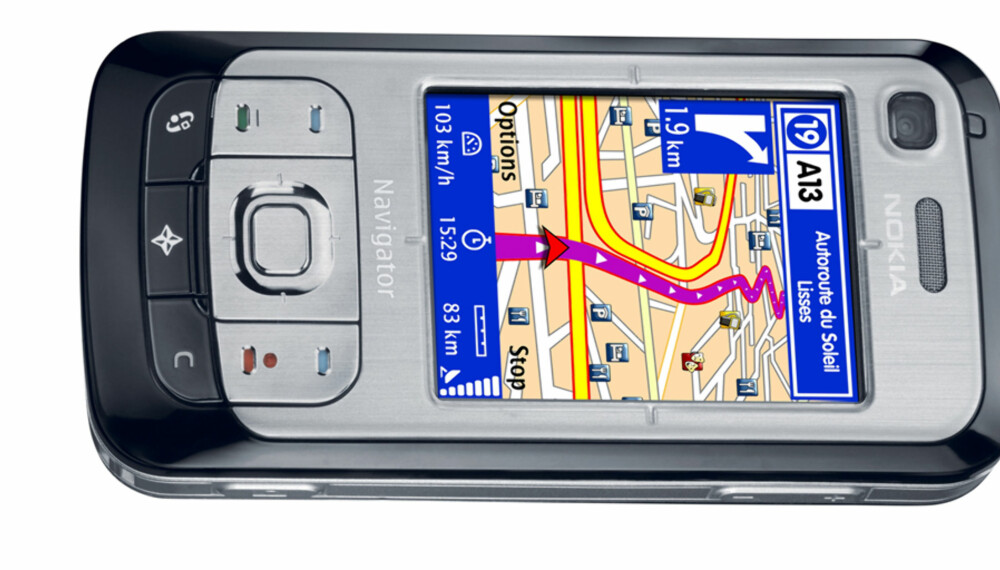 Med GPS på mobilen finner du alltid veien. Her en Nokia med Route 66.
