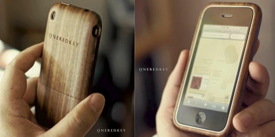Nettstedet Oneredkey.com bestilte seg en iWood med inngravert logo. Veldig kult.