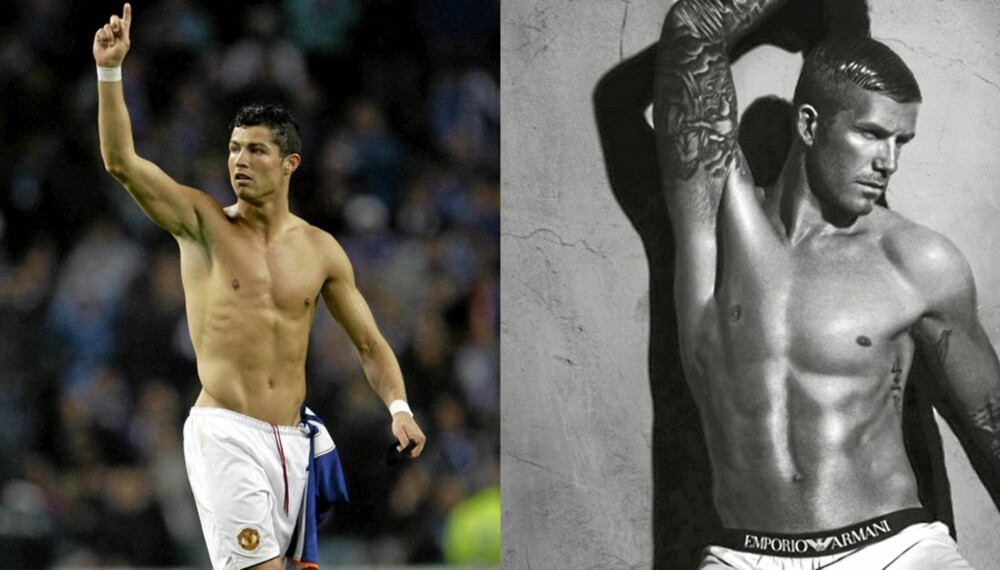 ARMANI-MODELL: Cristiano Ronaldo overtar som Armani-modell etter David Beckham.