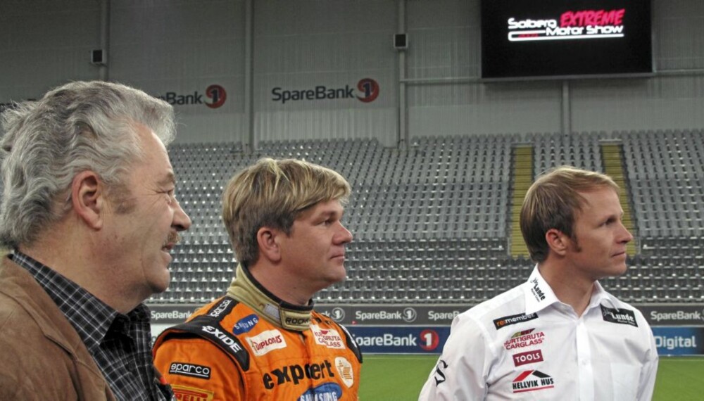 Martin Schanche, Hennig Solberg og Petter Solberg i Telenor Arena.
