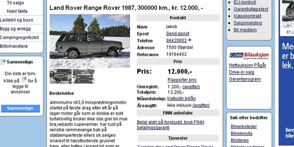 Statusbil til under 20.000 kroner